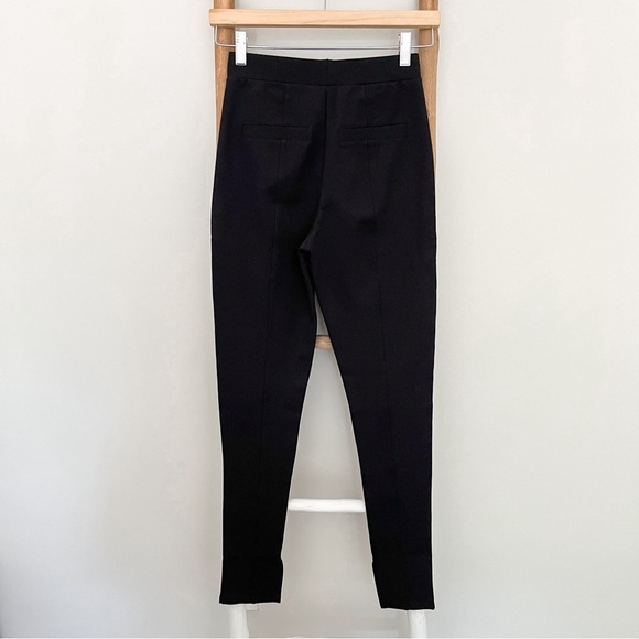 [nordstrom] ponte knit center seam high waist split hem leggings black XS - Picture 2 of 7